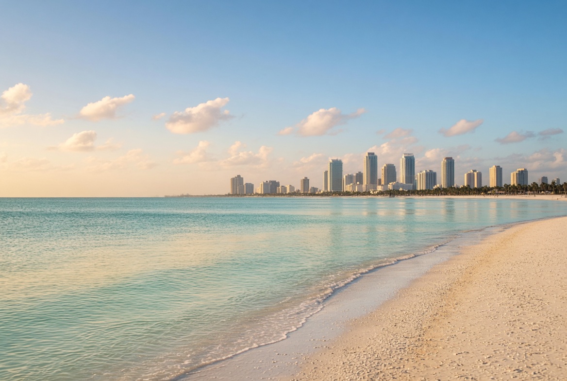 Florida beach and skyline